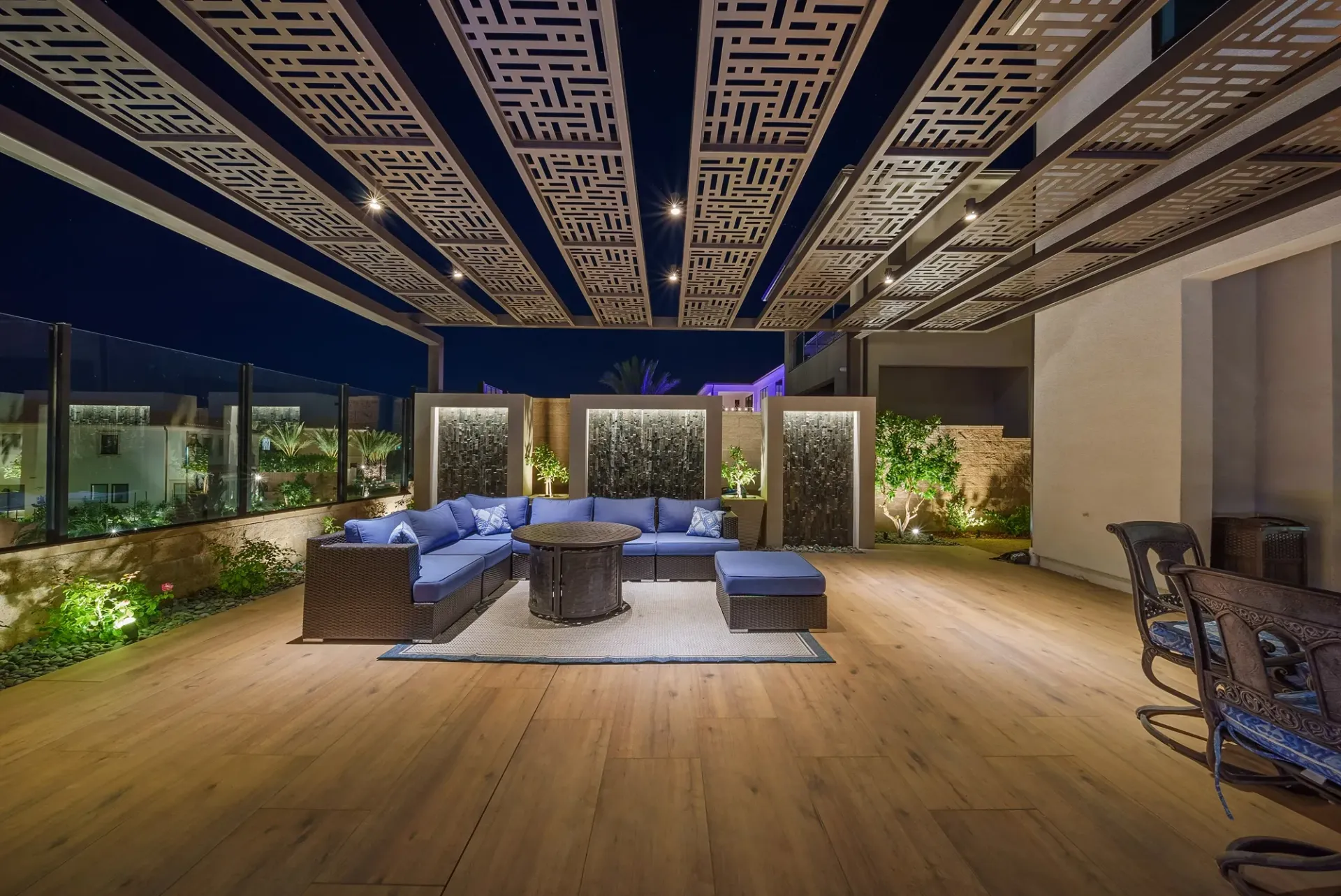 A luxurious yet modest custom pool, spa and outdoor living space in Porter Ranch, CA.