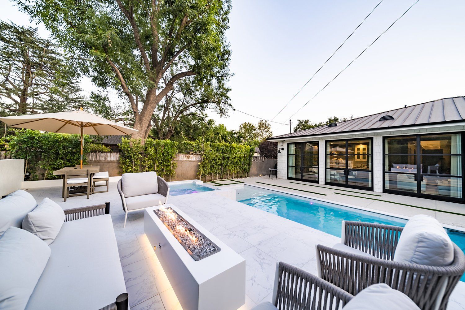 luxury pool and outdoor living space