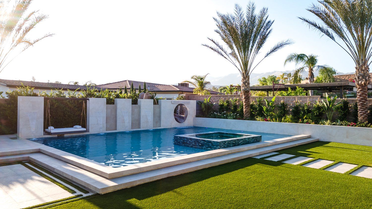 Luxury Swimming pool in Porter Ranch, CA.