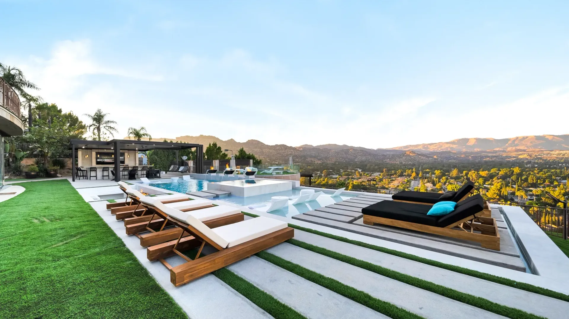 custom luxury pool, outdoor living, and landscaping by Westmod in Los Angeles, CA.