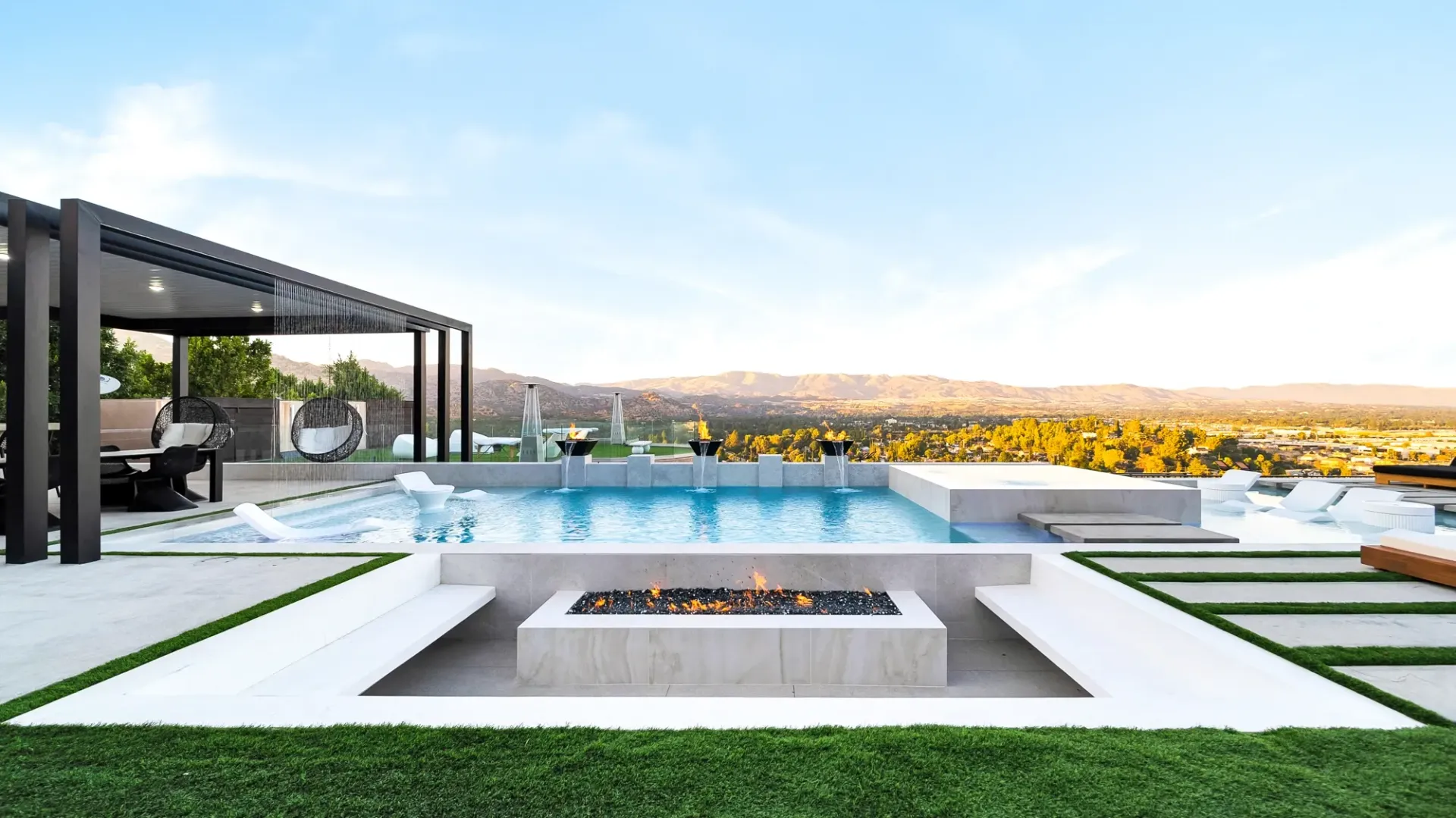 custom luxury pool, outdoor living, and landscaping by Westmod in Los Angeles, CA.