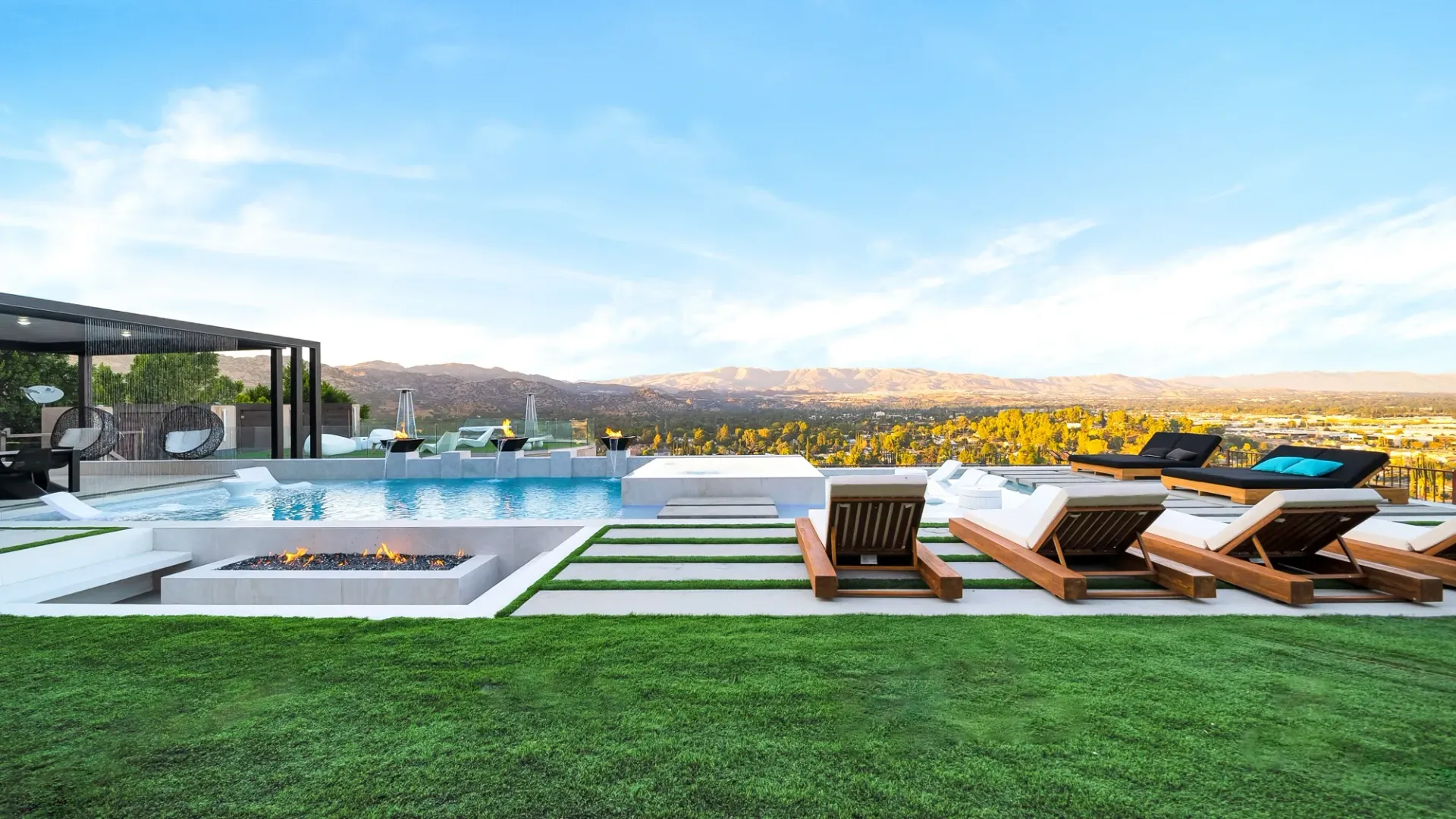 custom luxury pool, outdoor living, and landscaping by Westmod in Los Angeles, CA.