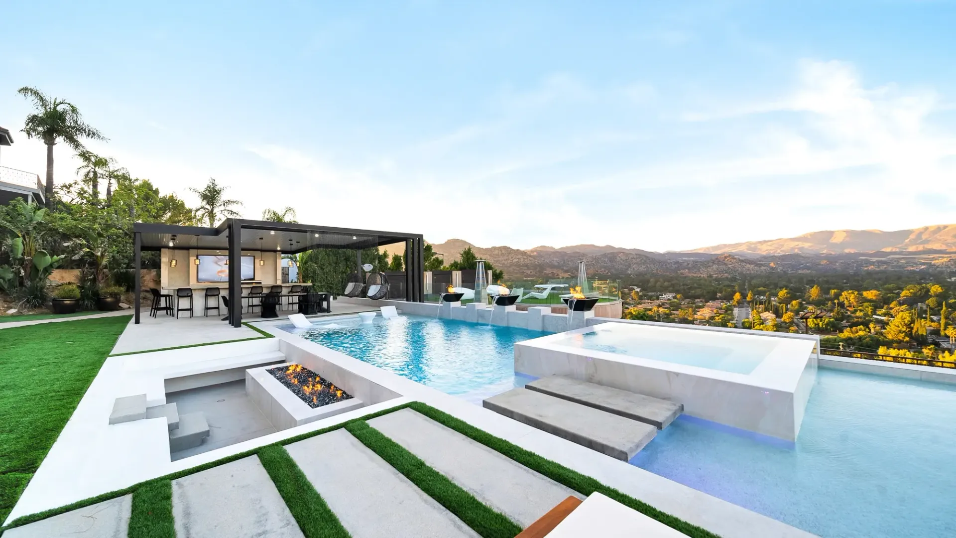 custom luxury pool, outdoor living, and landscaping by Westmod in Los Angeles, CA.