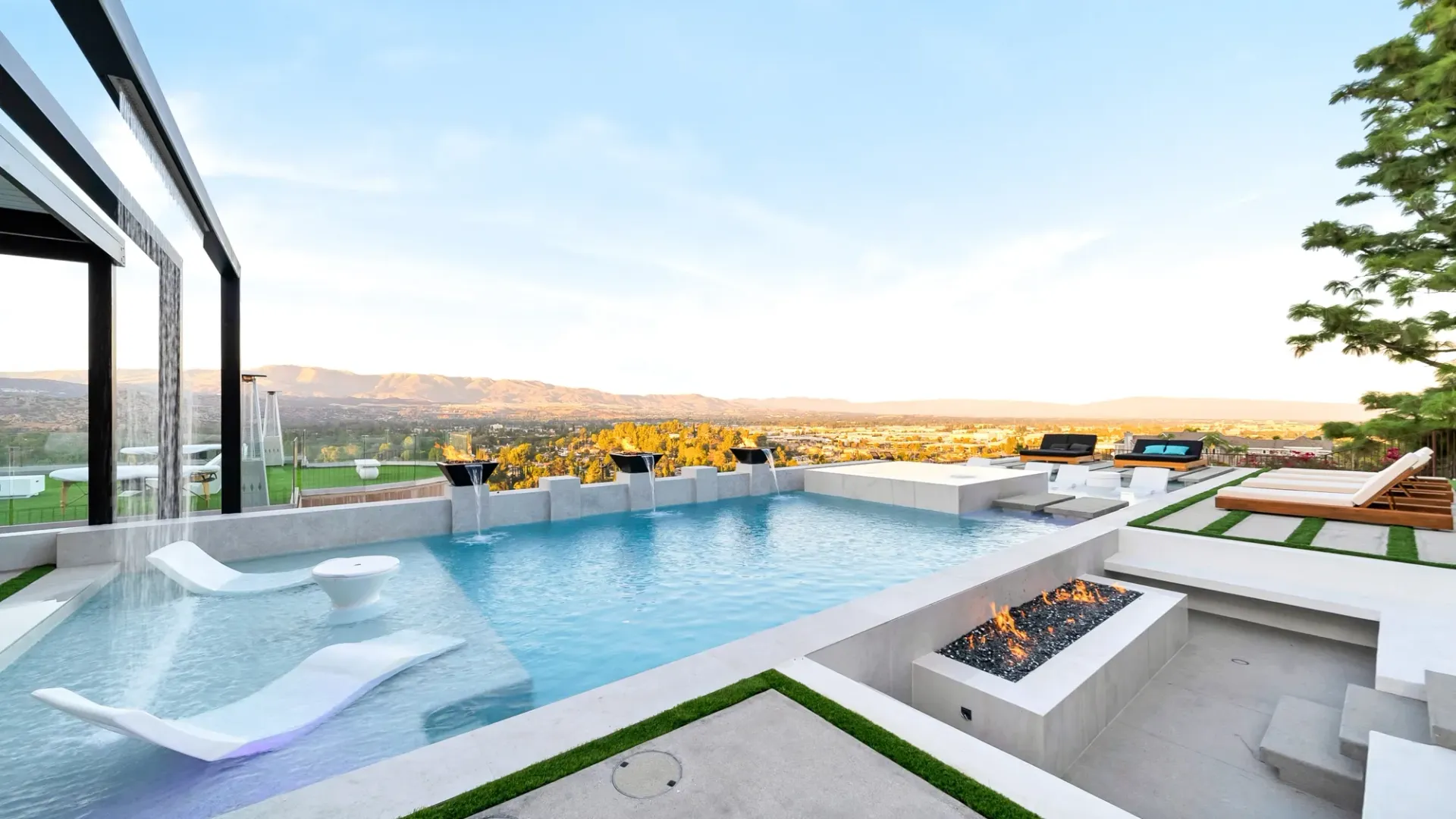 custom luxury pool, outdoor living, and landscaping by Westmod in Los Angeles, CA.