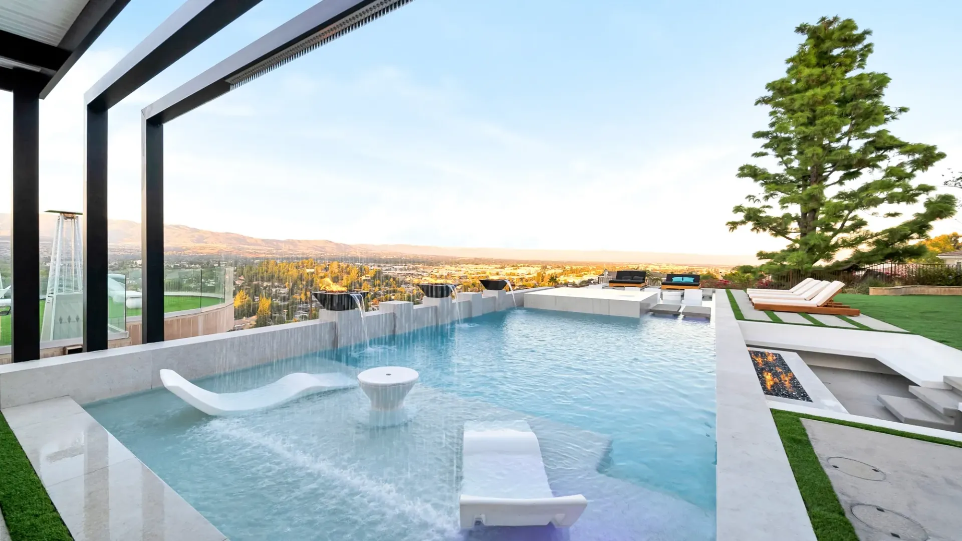 custom luxury pool, outdoor living, and landscaping by Westmod in Los Angeles, CA.