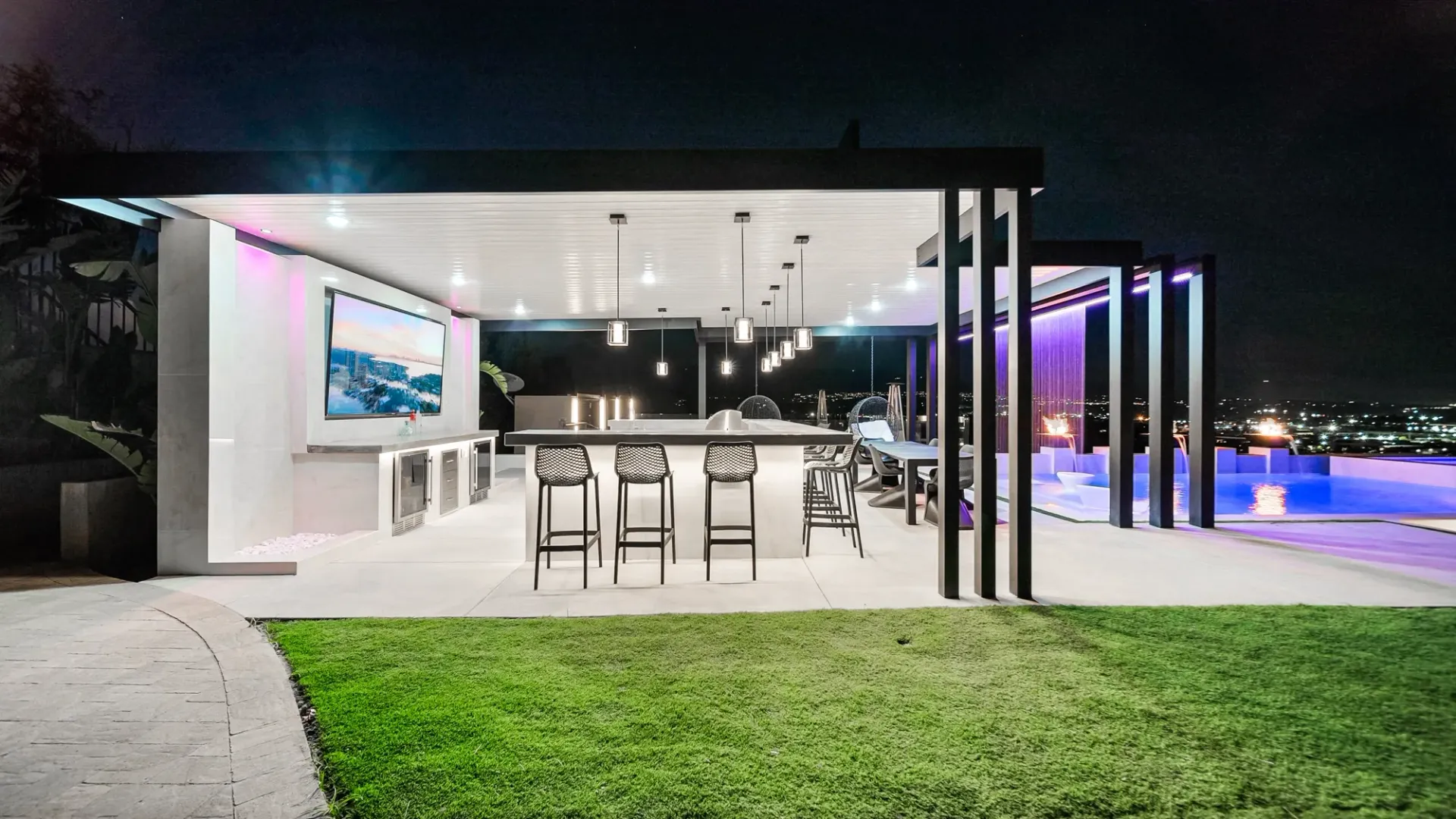 custom luxury pool, outdoor living, and landscaping by Westmod in Los Angeles, CA.