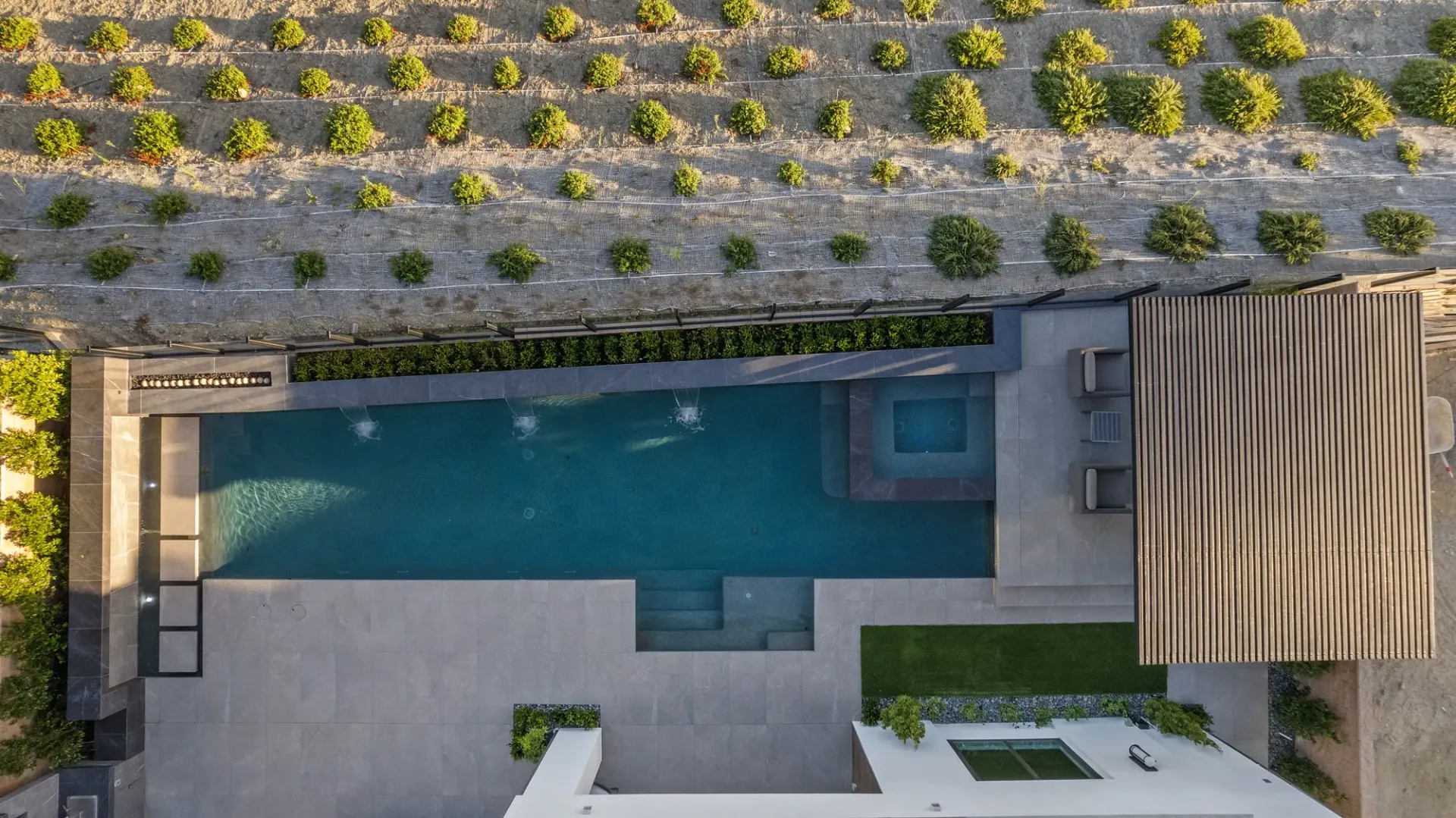 Luxury pool and outdoor living space designed and built by Westmod.