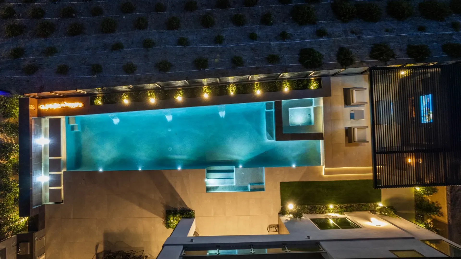 Luxury pool and outdoor living space designed and built by Westmod.