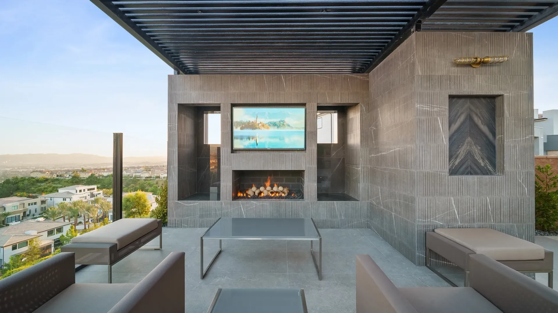 Luxury pool and outdoor living space designed and built by Westmod.