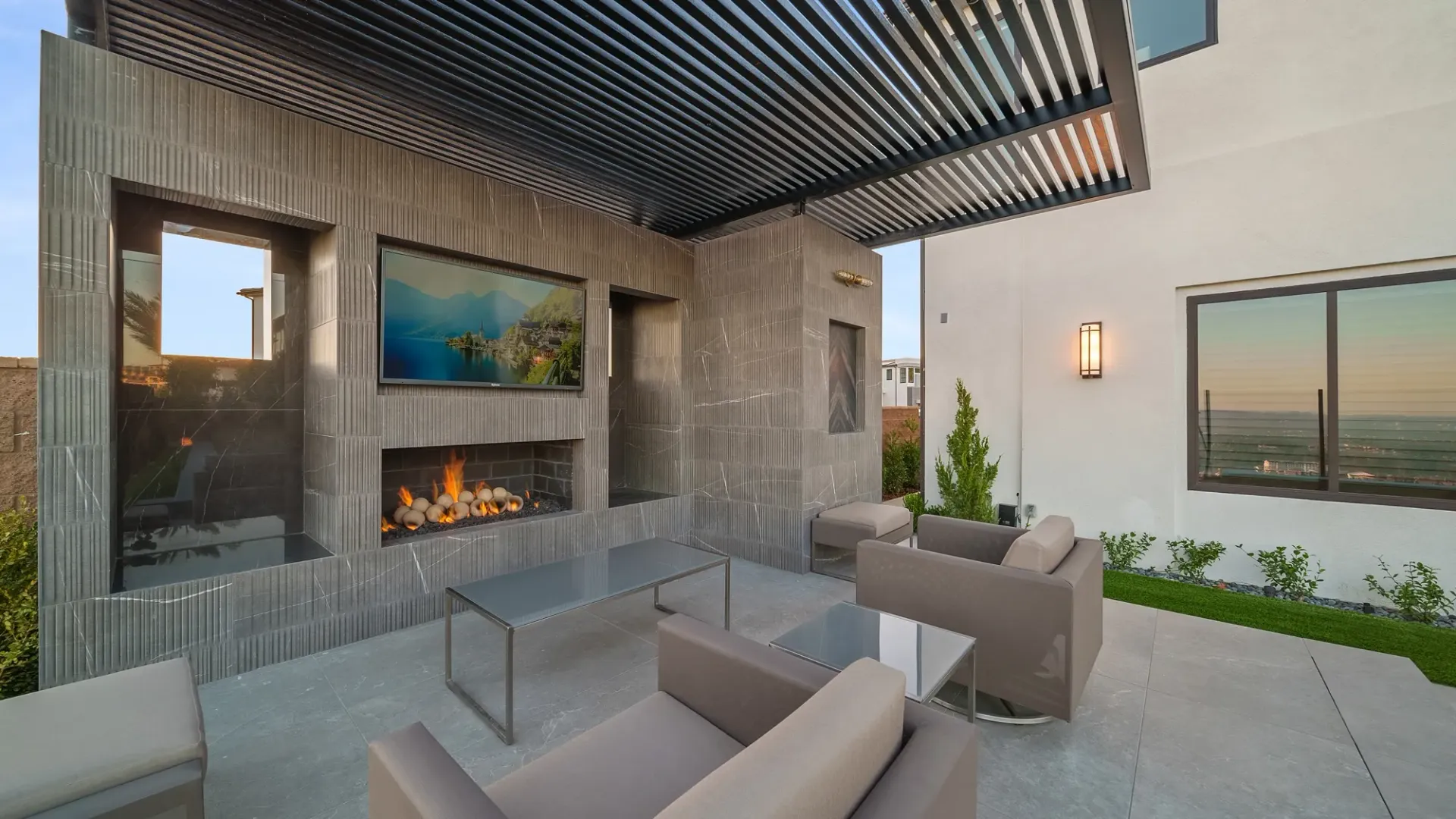 Luxury pool and outdoor living space designed and built by Westmod.