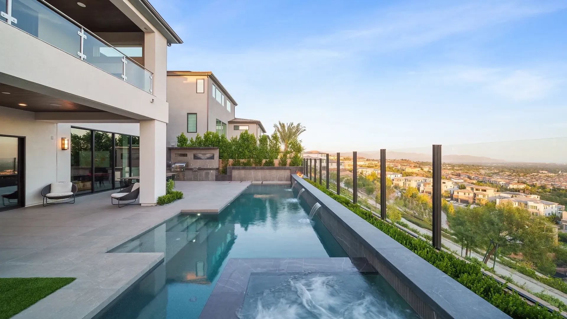 Luxury pool and outdoor living space designed and built by Westmod.