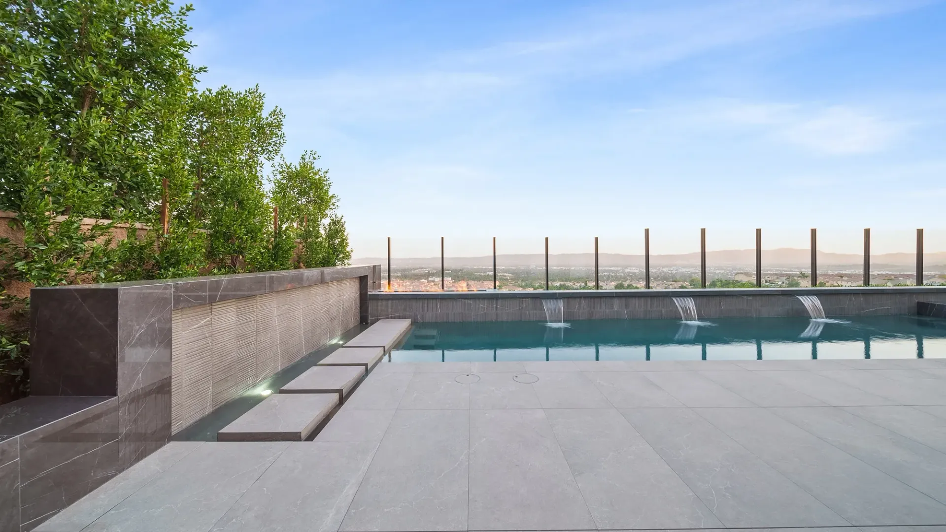 Luxury pool and outdoor living space designed and built by Westmod.