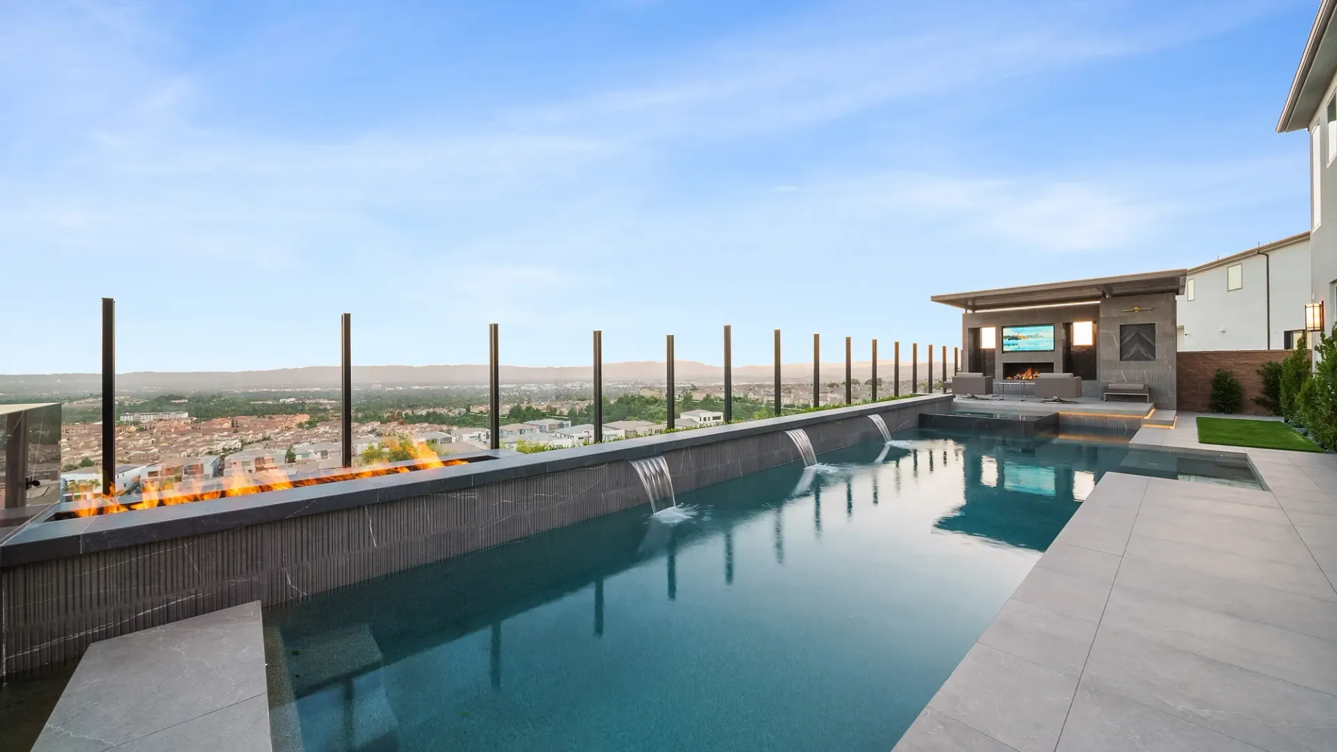 Luxury pool and outdoor living space designed and built by Westmod.