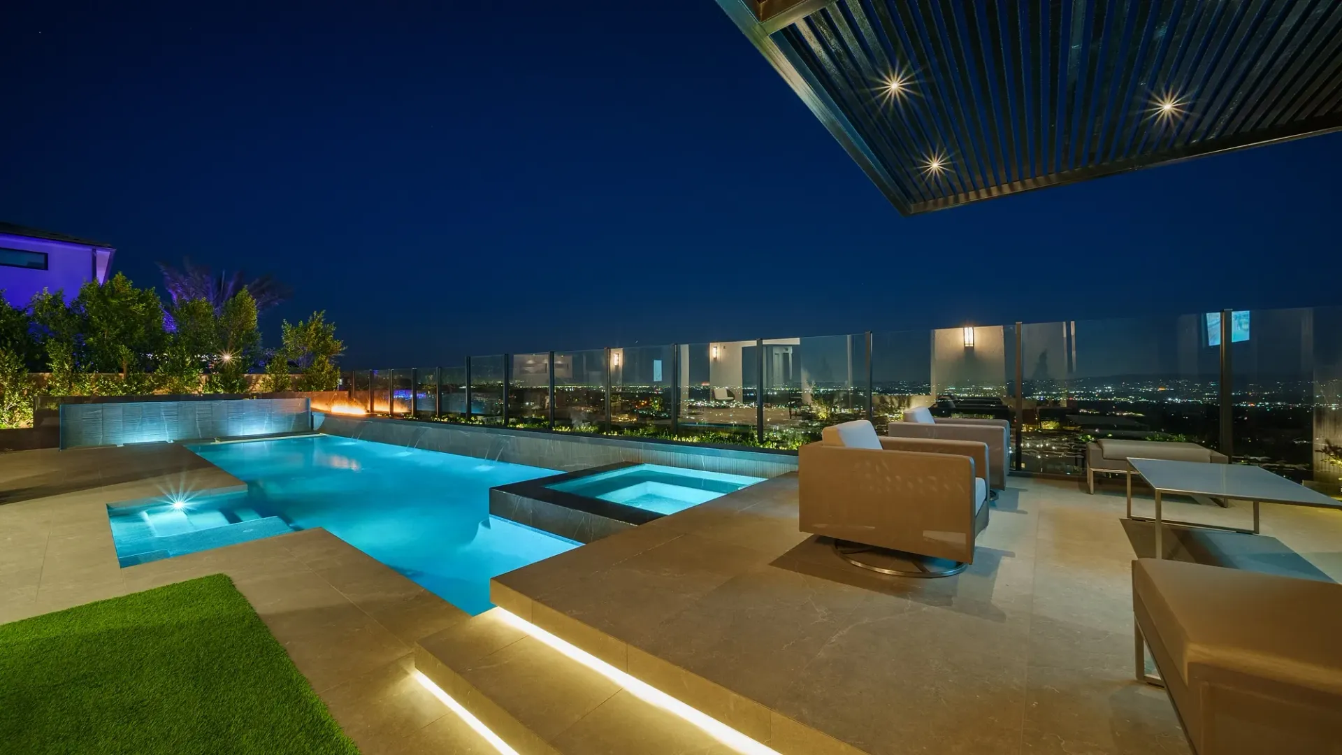 Luxury pool and outdoor living space designed and built by Westmod.