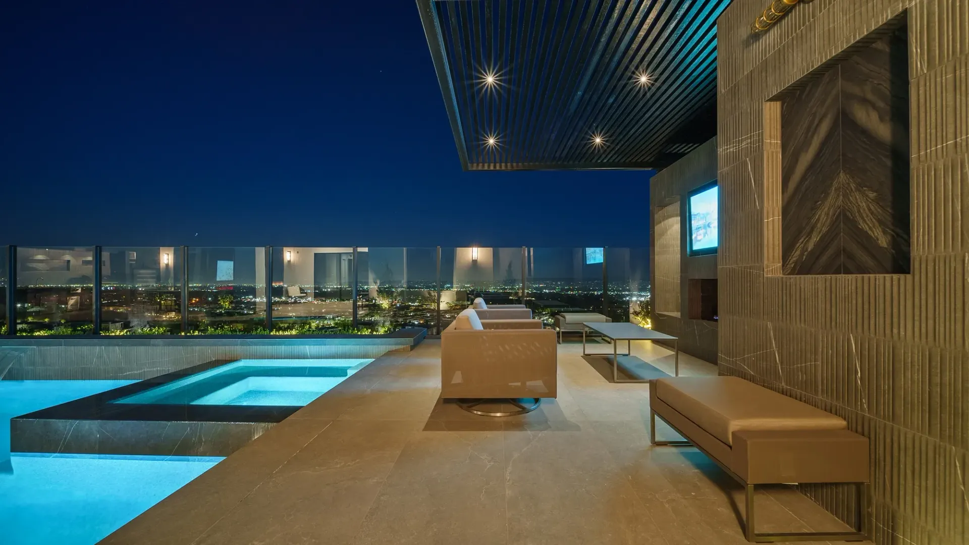 Luxury pool and outdoor living space designed and built by Westmod.