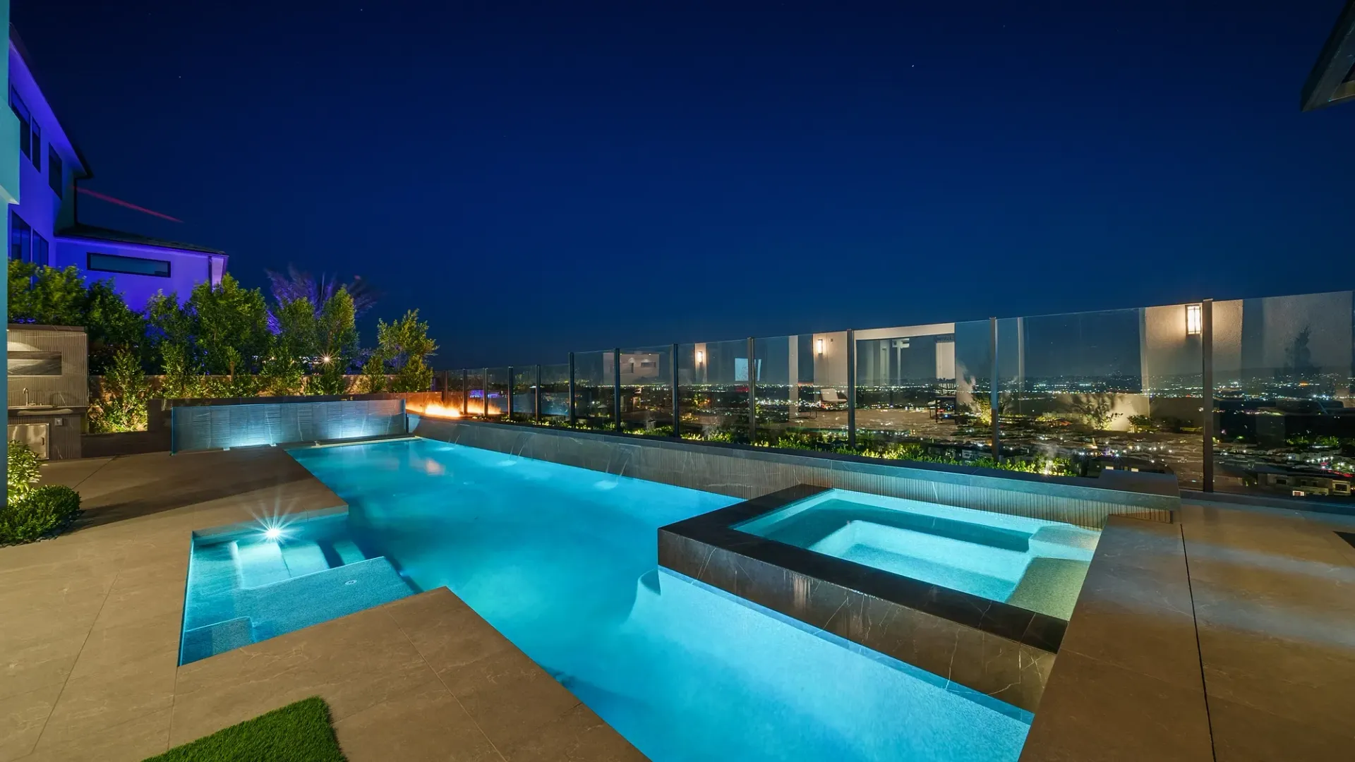 Luxury pool and outdoor living space designed and built by Westmod.