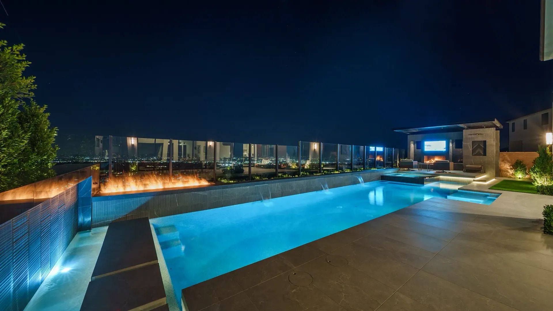 Luxury pool and outdoor living space designed and built by Westmod.