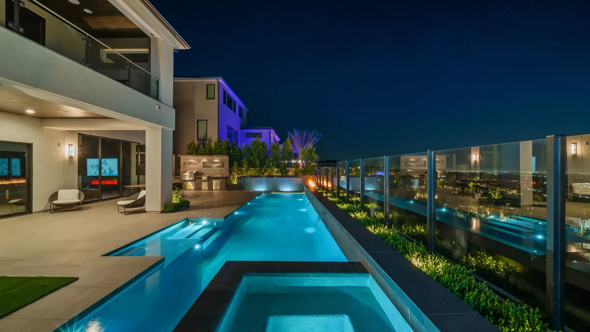 Luxury pool and outdoor living space designed and built by Westmod.