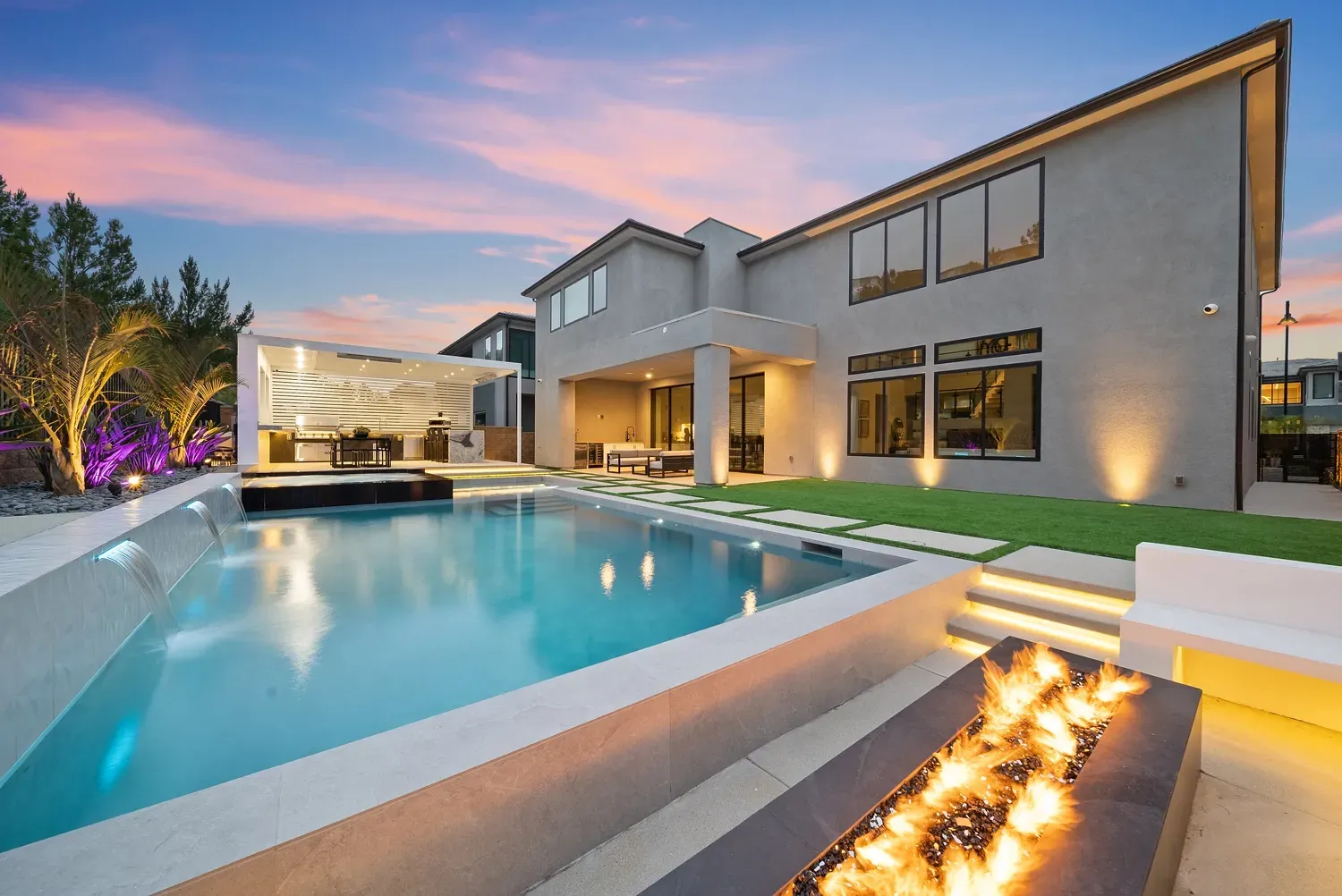 Modern and luxurious custom pool and outdoor living space by Westmod located in Los Angeles, CA.