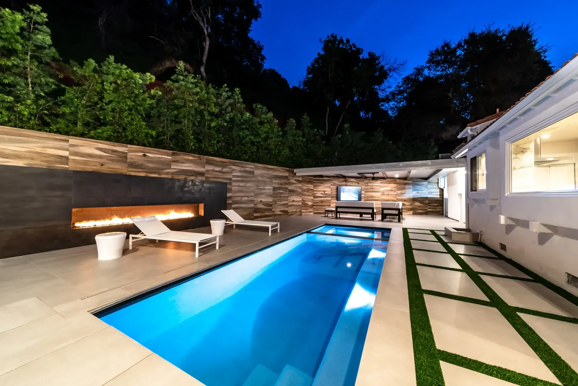 luxury pool and outdoor living space