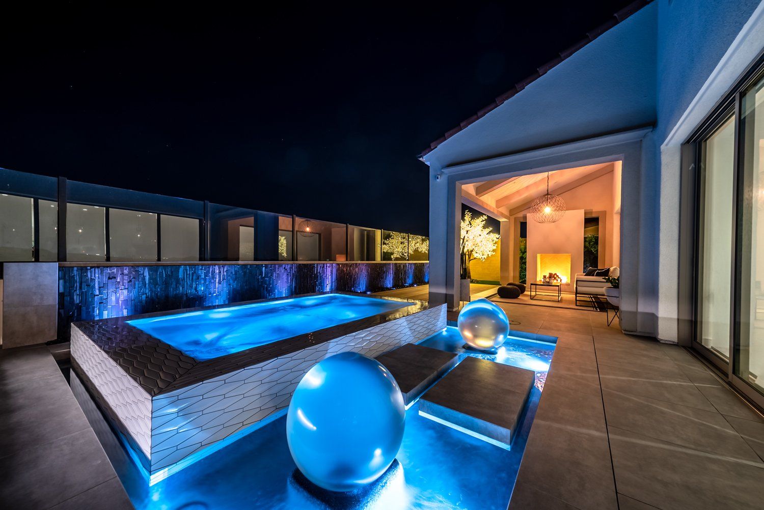 luxury pool and outdoor living space
