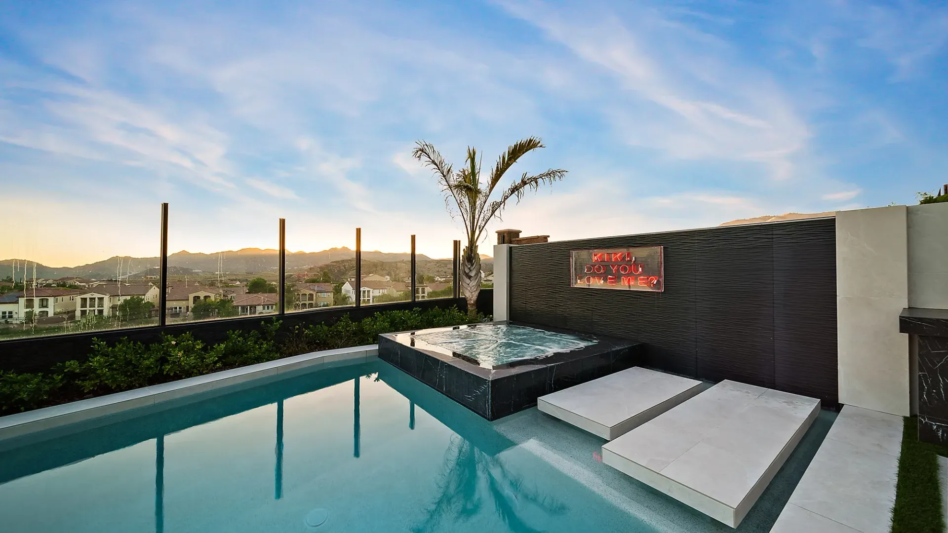 luxury pool and outdoor living space