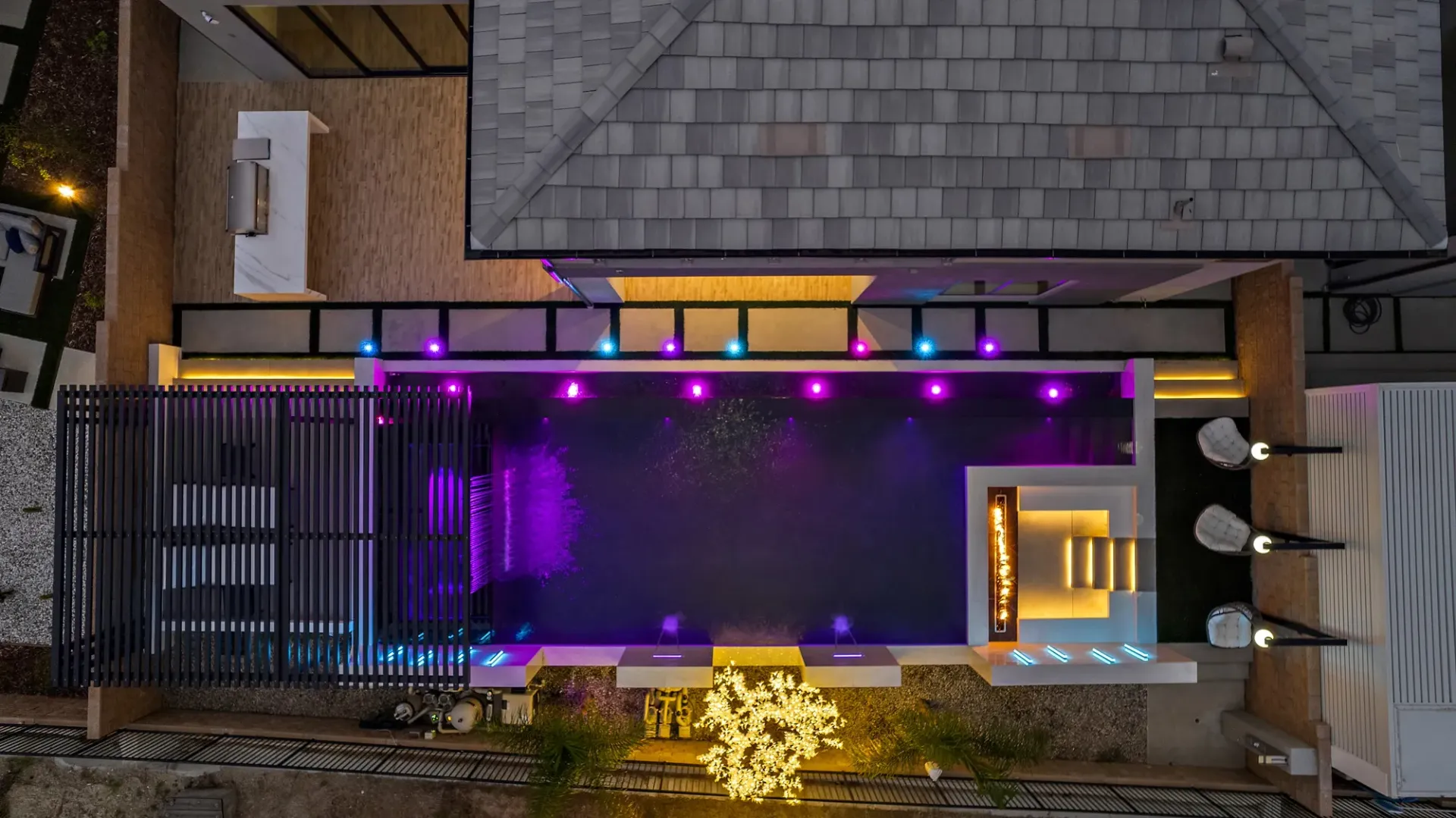 The Proper. A luxury swimming pool and outdoor living project designed and built in Porter Ranch, CA.