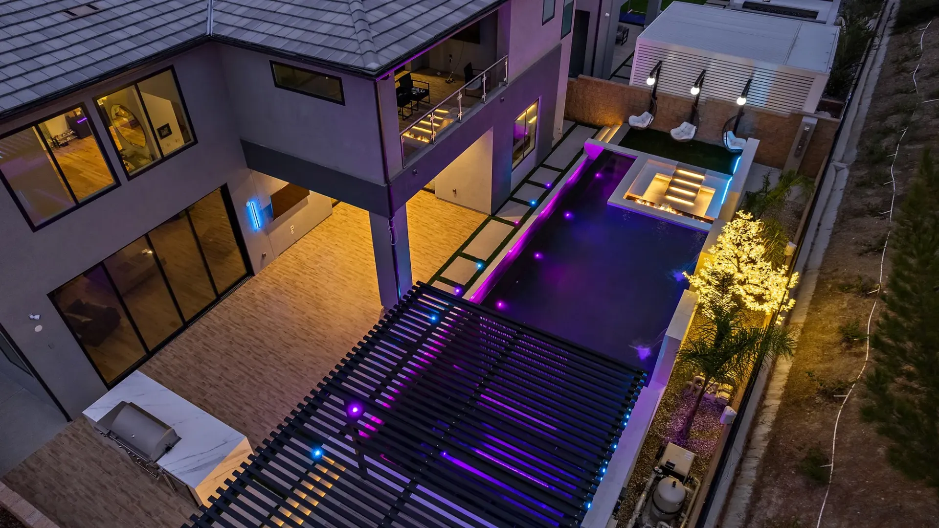 The Proper. A luxury swimming pool and outdoor living project designed and built in Porter Ranch, CA.