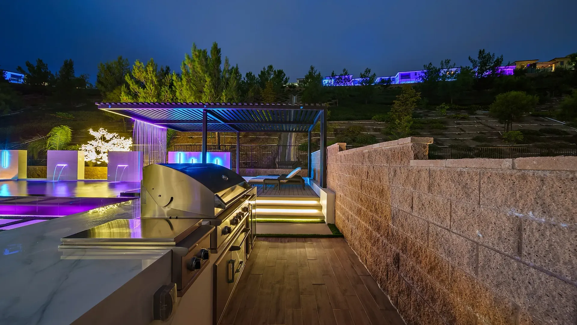 The Proper. A luxury swimming pool and outdoor living project designed and built in Porter Ranch, CA.