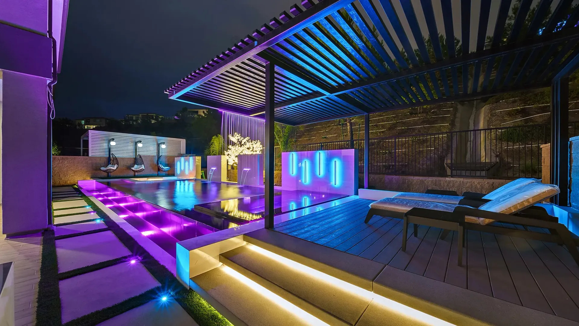The Proper. A luxury swimming pool and outdoor living project designed and built in Porter Ranch, CA.