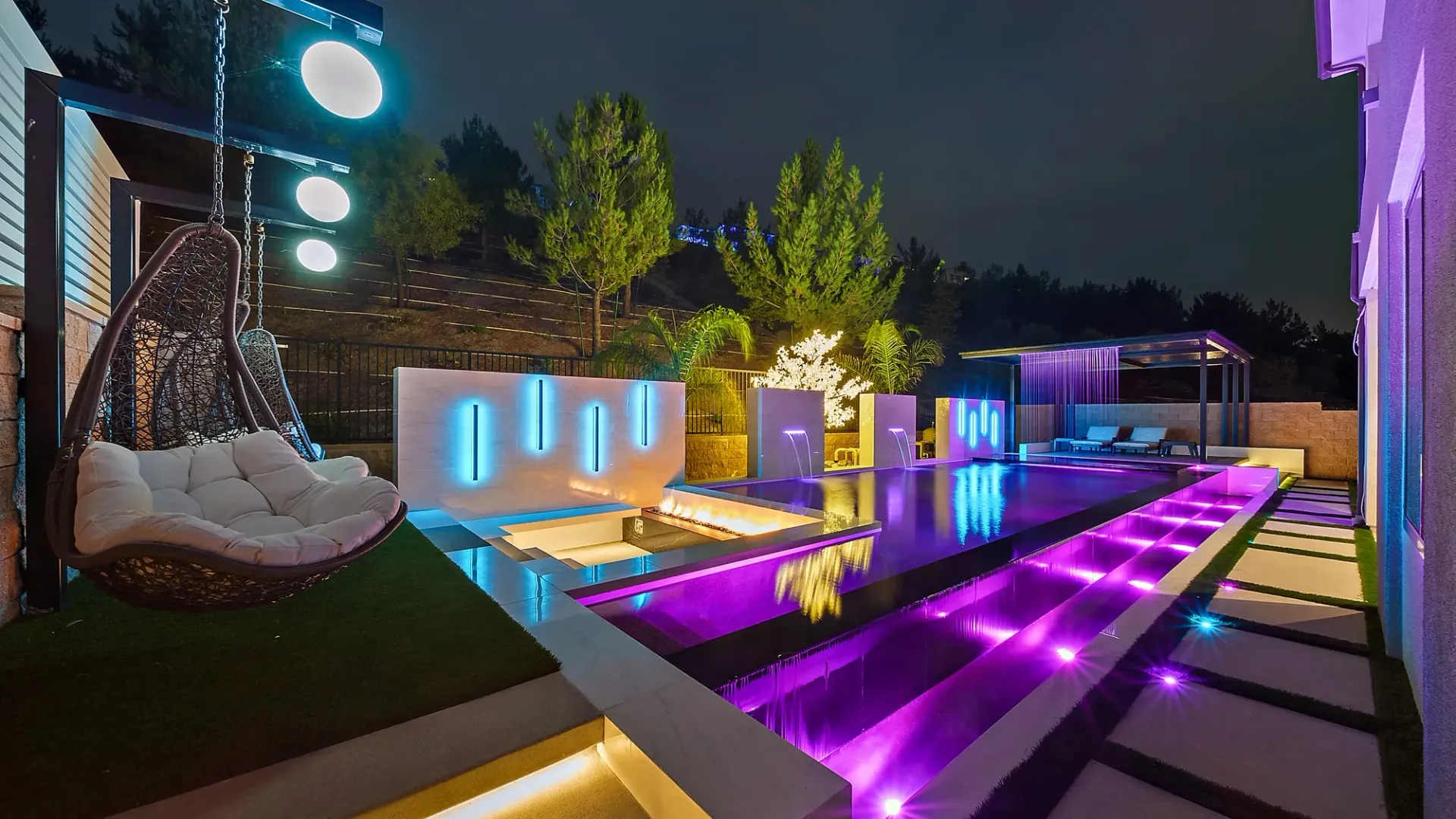 The Proper. A luxury swimming pool and outdoor living project designed and built in Porter Ranch, CA.