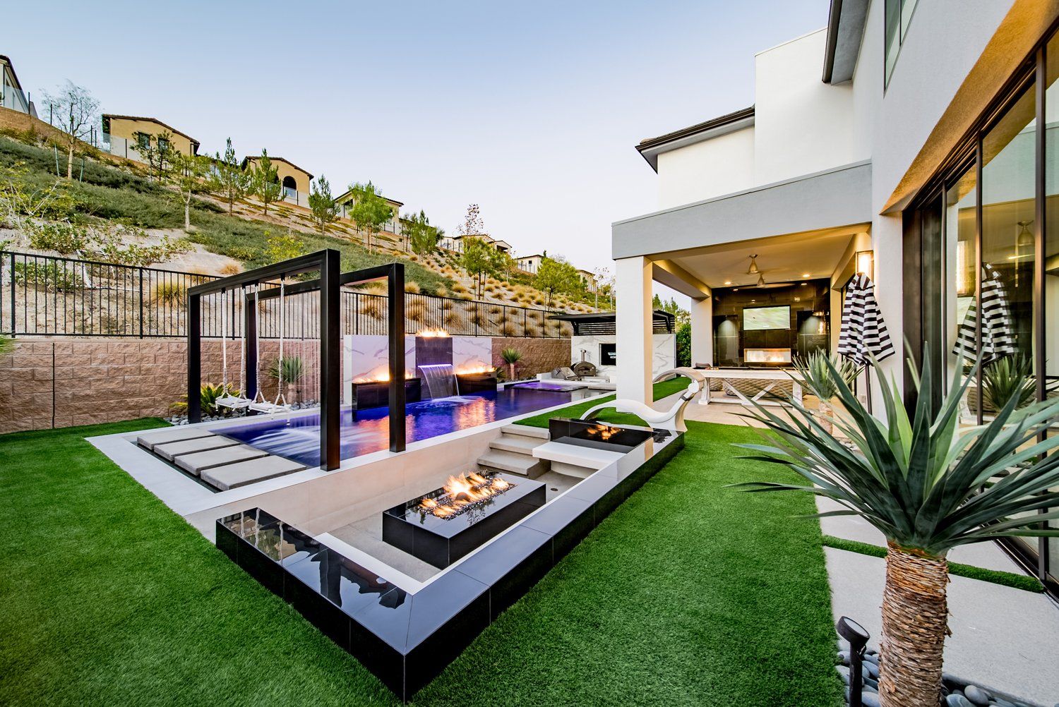 luxury pool and outdoor living space