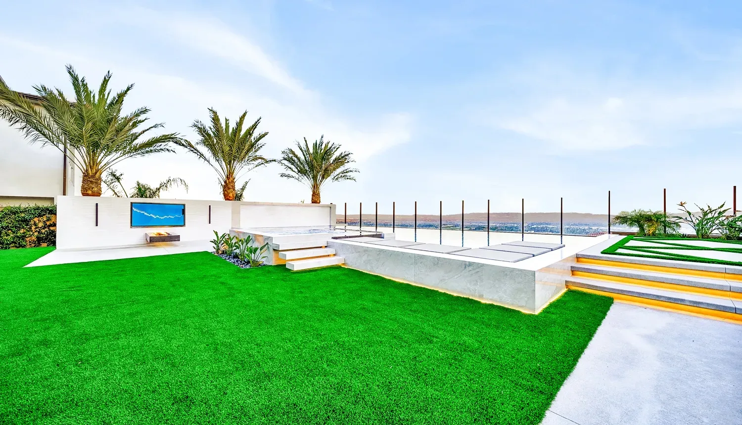 luxury pool and outdoor living space