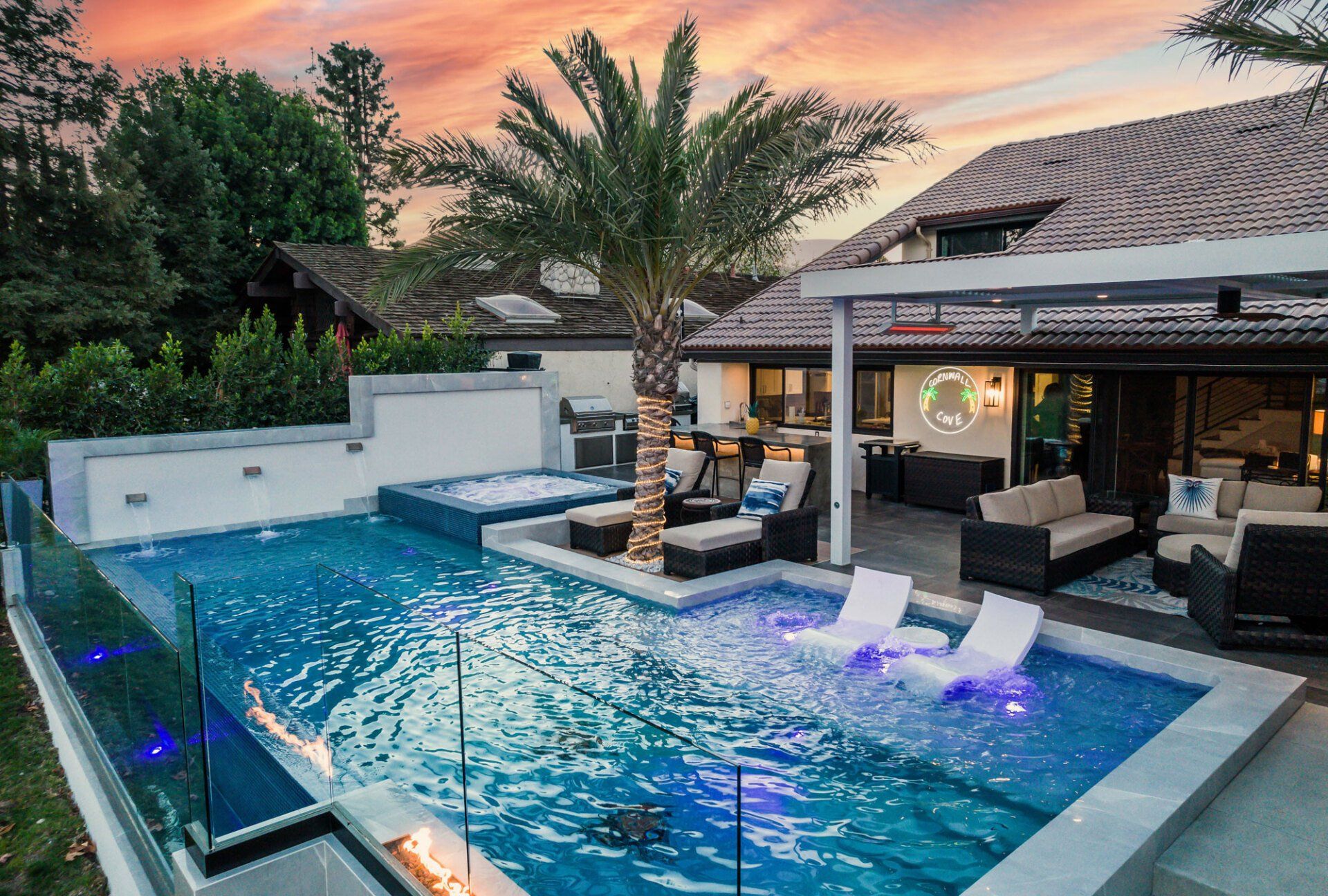 luxury pool and outdoor living space