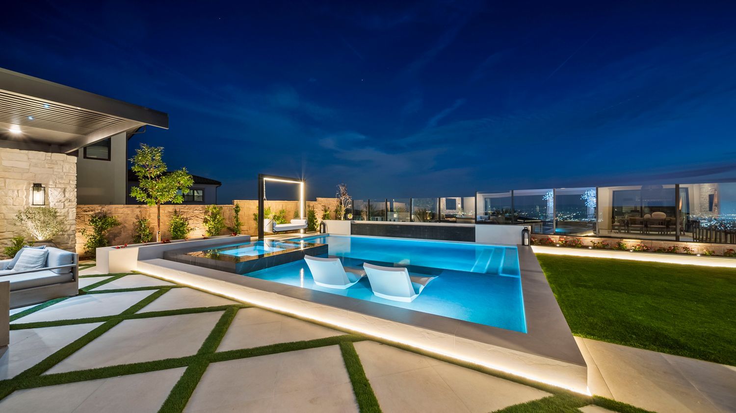 custom pool and backyard by Westmod in Porter Ranch, CA