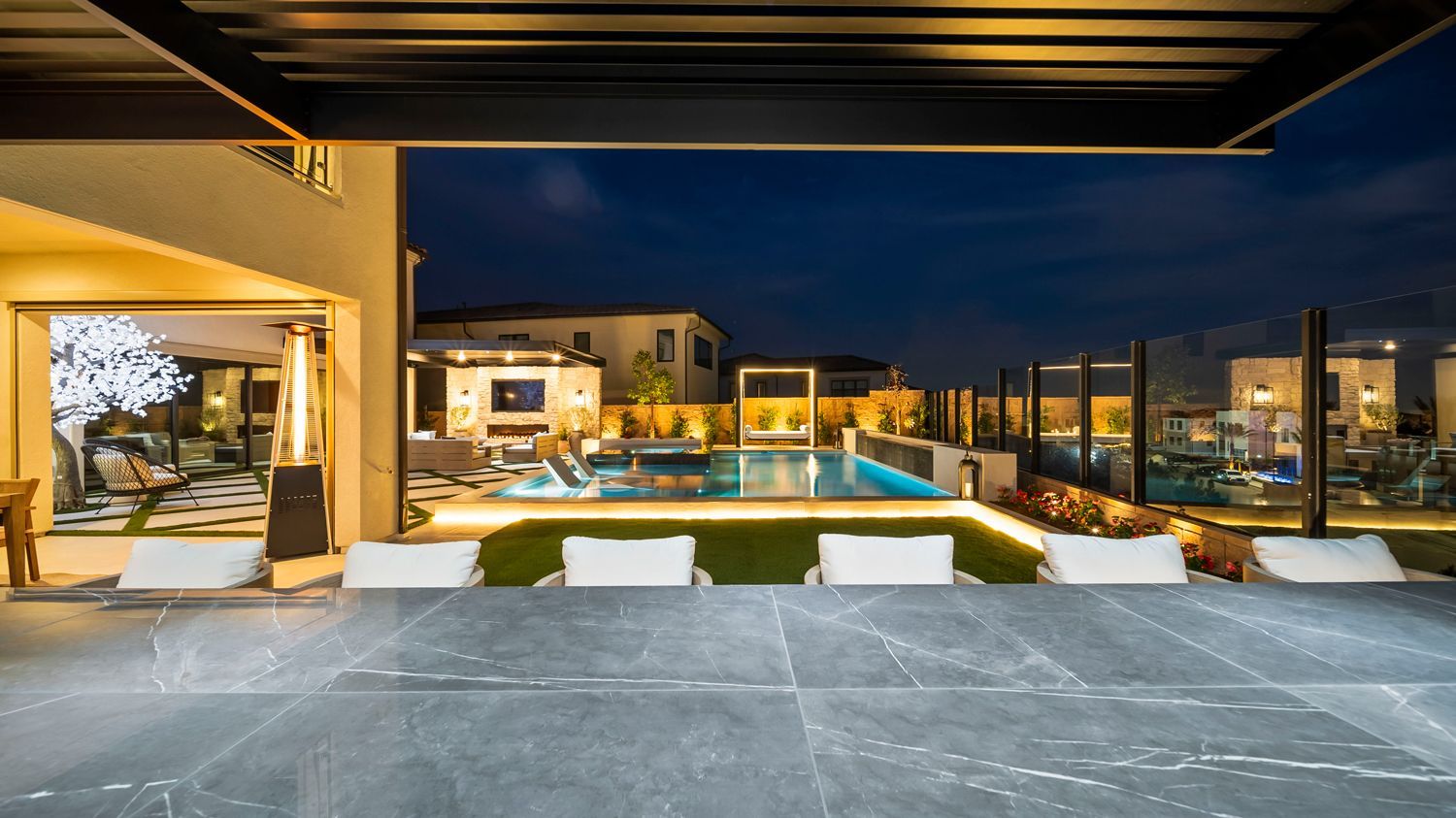 custom pool and backyard by Westmod in Porter Ranch, CA