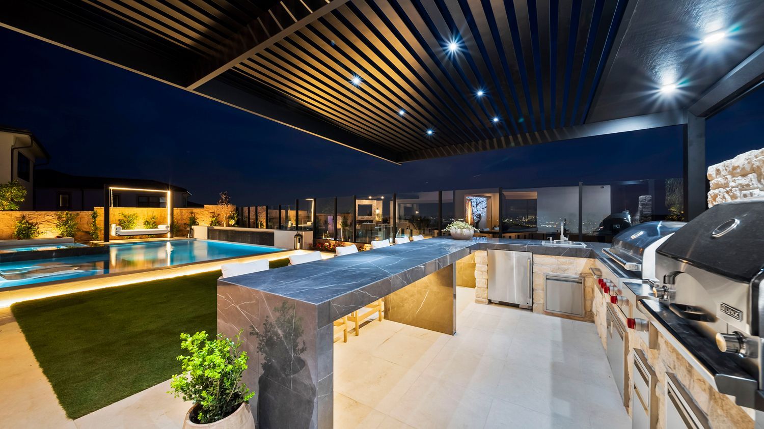 custom pool and backyard by Westmod in Porter Ranch, CA
