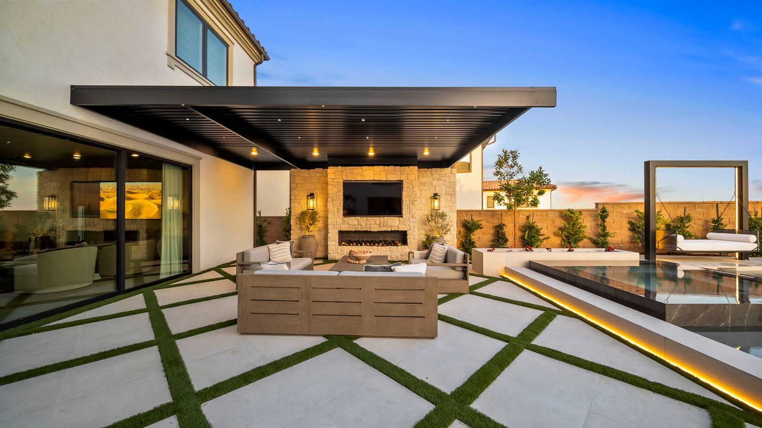 custom pool and backyard by Westmod in Porter Ranch, CA