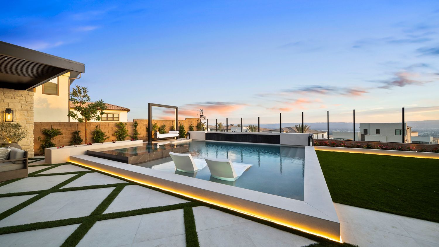 custom pool and backyard by Westmod in Porter Ranch, CA
