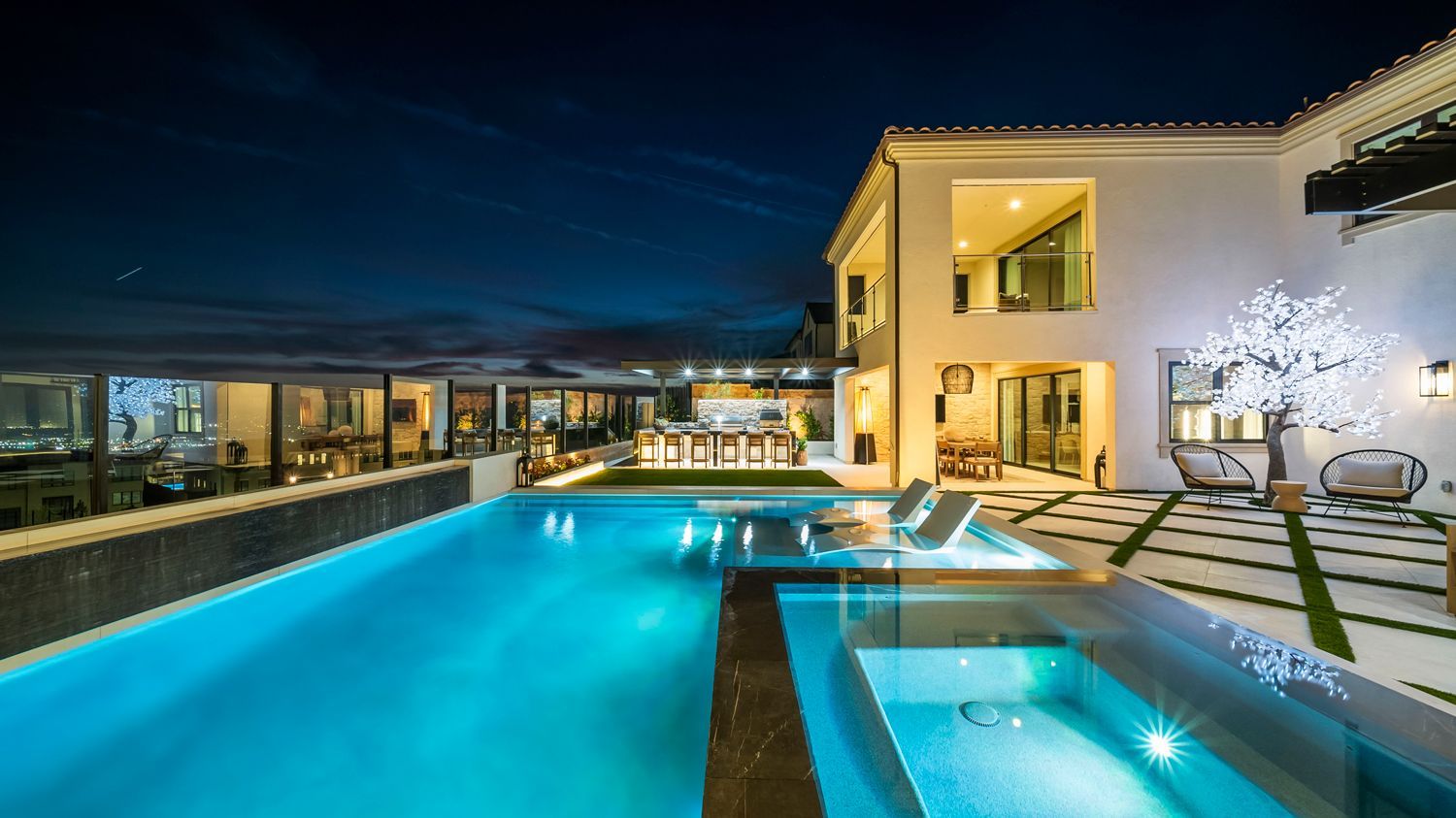 custom pool and backyard by Westmod in Porter Ranch, CA