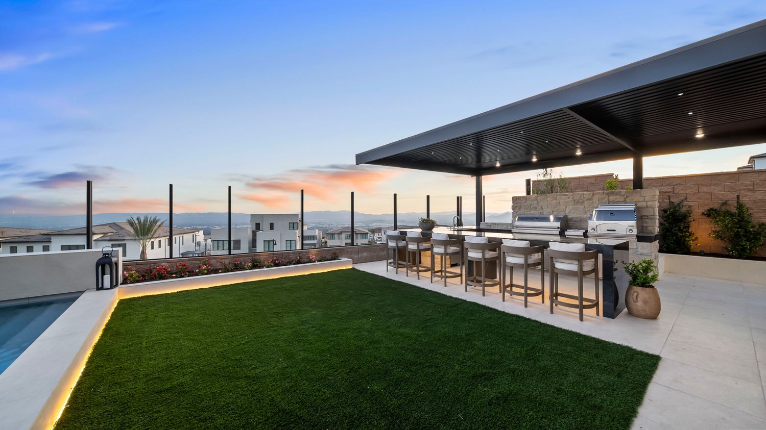 custom pool and backyard by Westmod in Porter Ranch, CA