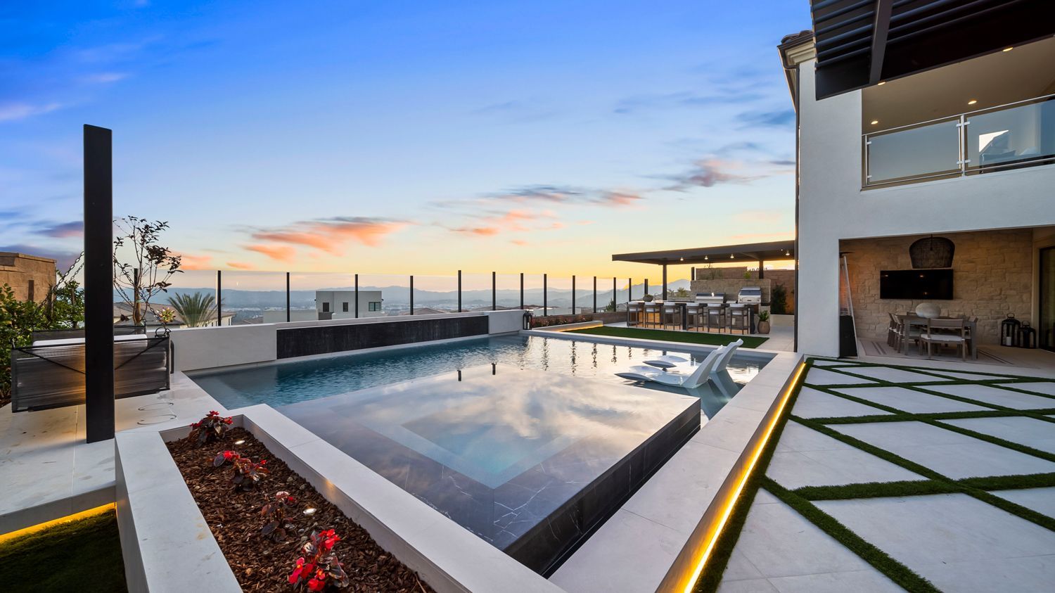 custom pool and backyard by Westmod in Porter Ranch, CA