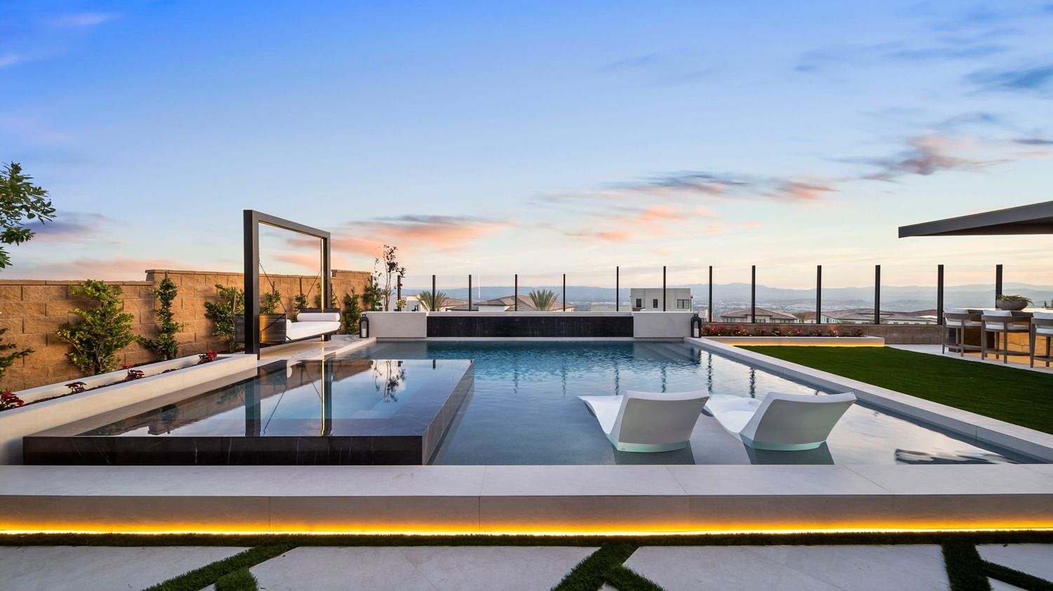 custom pool and backyard by Westmod in Porter Ranch, CA