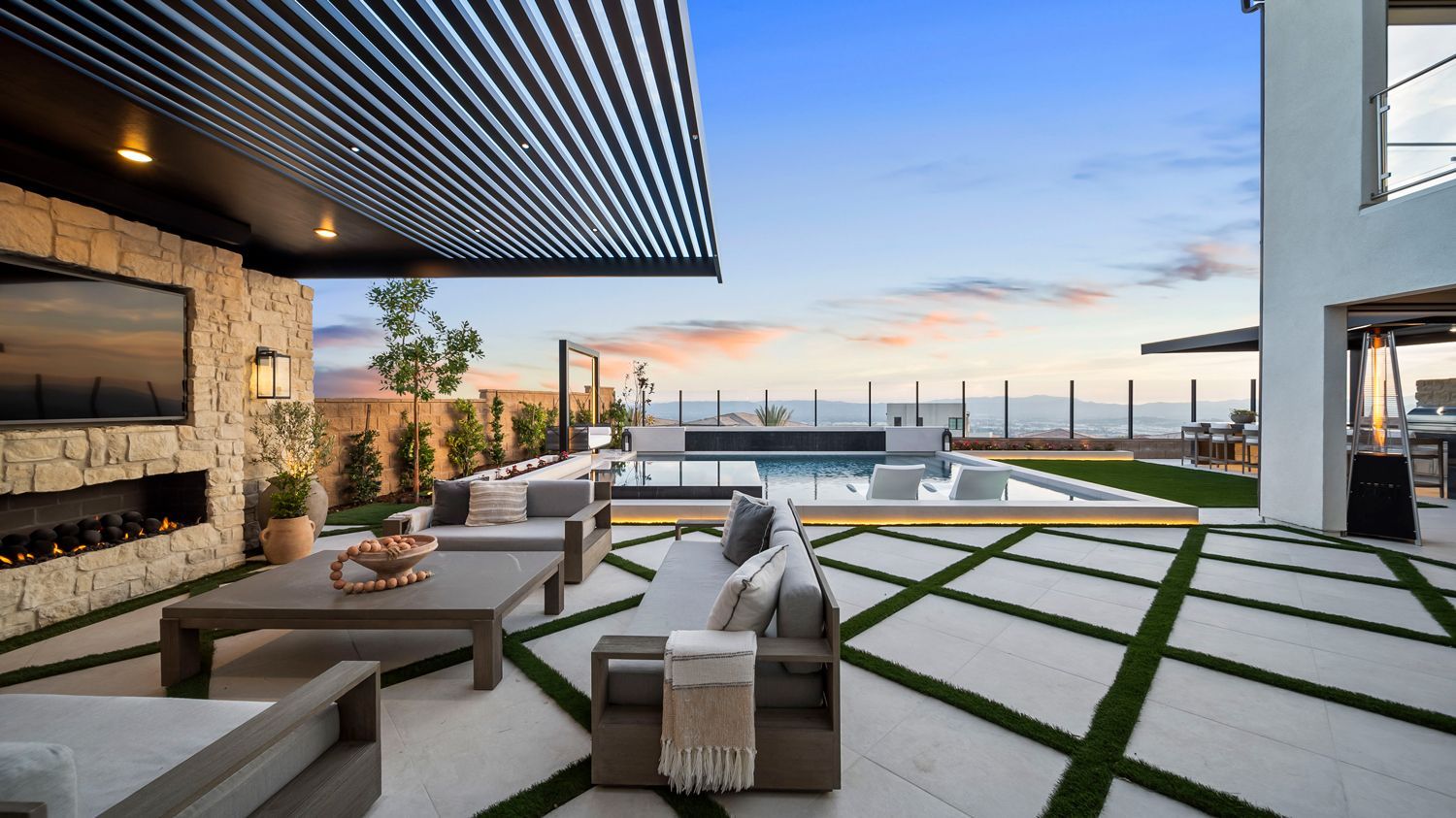 custom pool and backyard by Westmod in Porter Ranch, CA