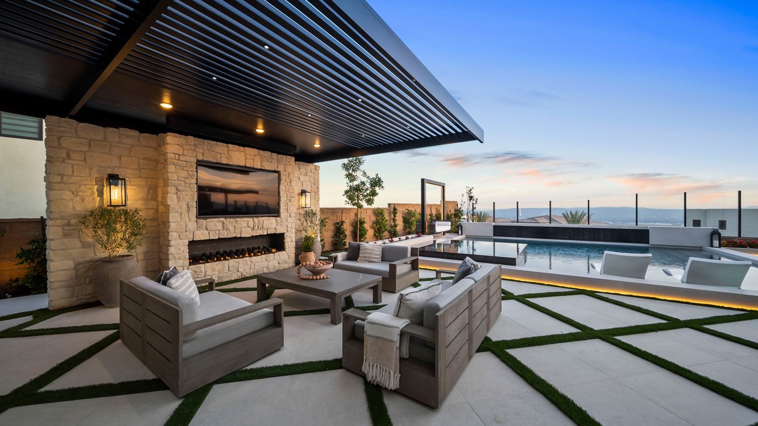 custom pool and backyard by Westmod in Porter Ranch, CA