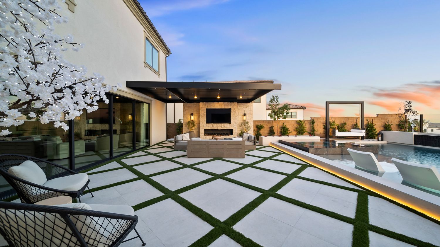 custom pool and backyard by Westmod in Porter Ranch, CA