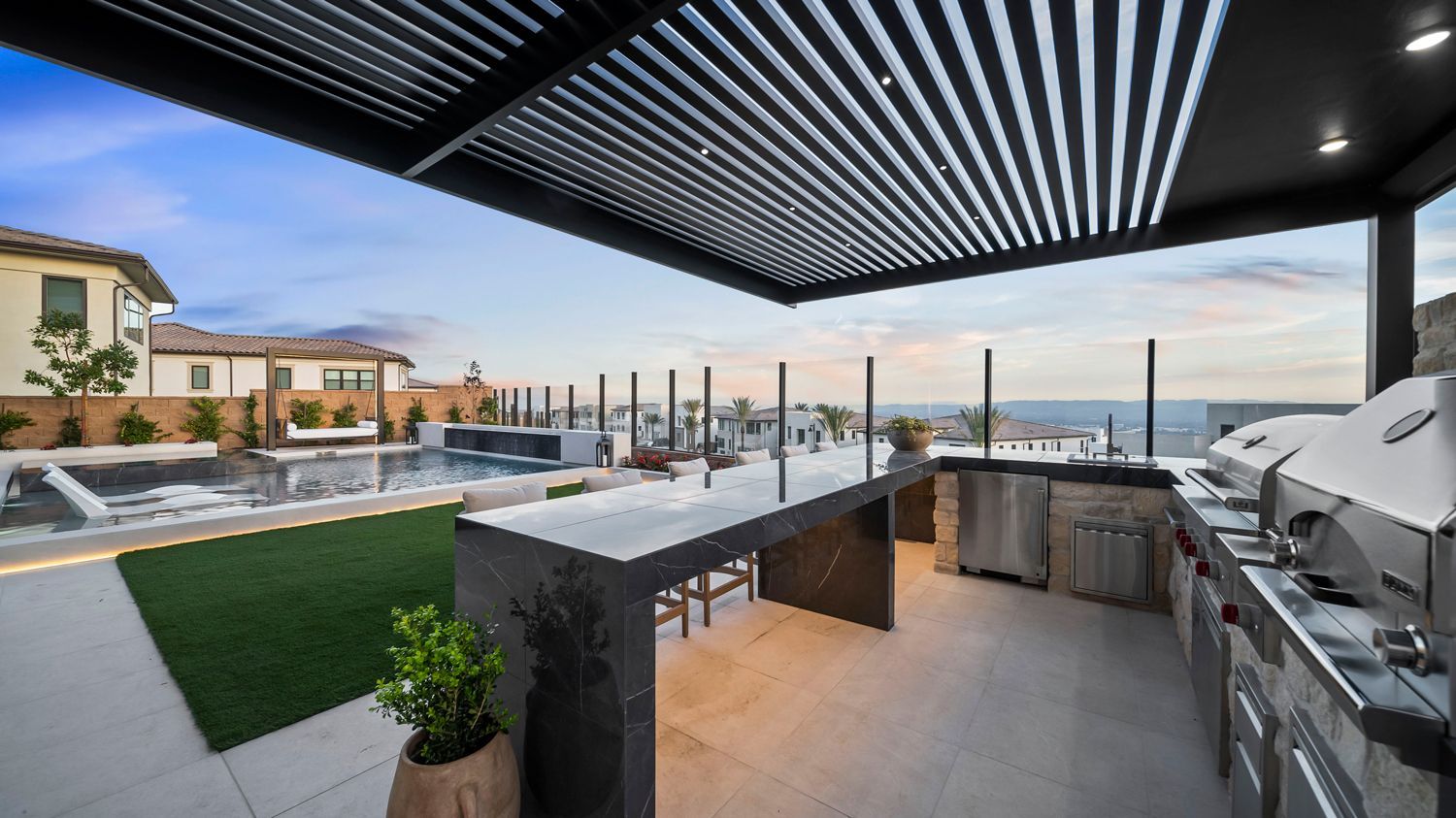 custom pool and backyard by Westmod in Porter Ranch, CA