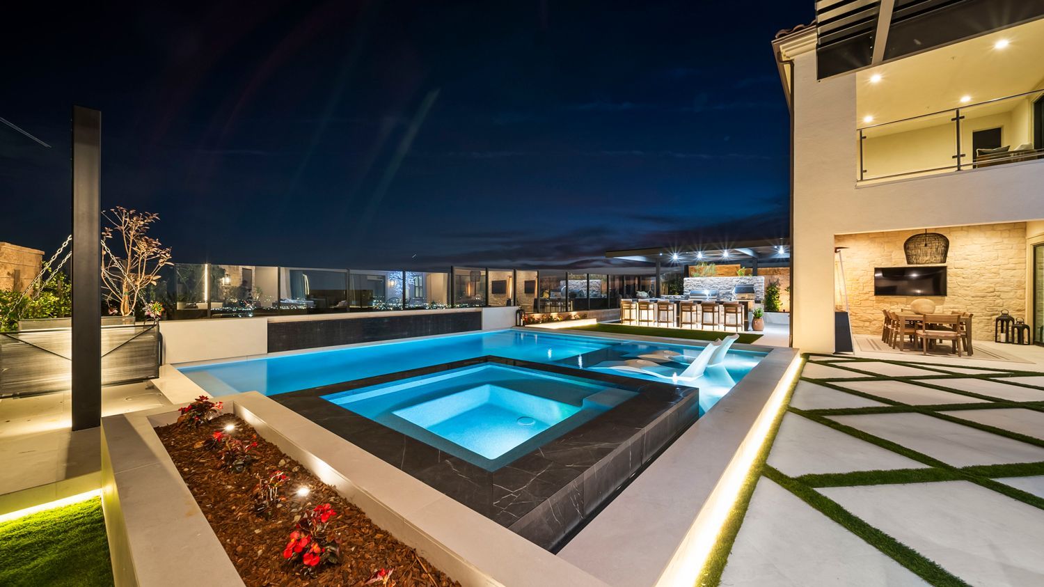 custom pool and backyard by Westmod in Porter Ranch, CA