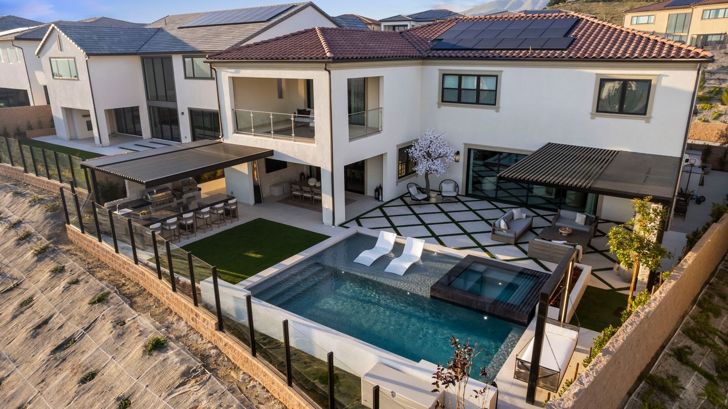 custom pool and backyard by Westmod in Porter Ranch, CA