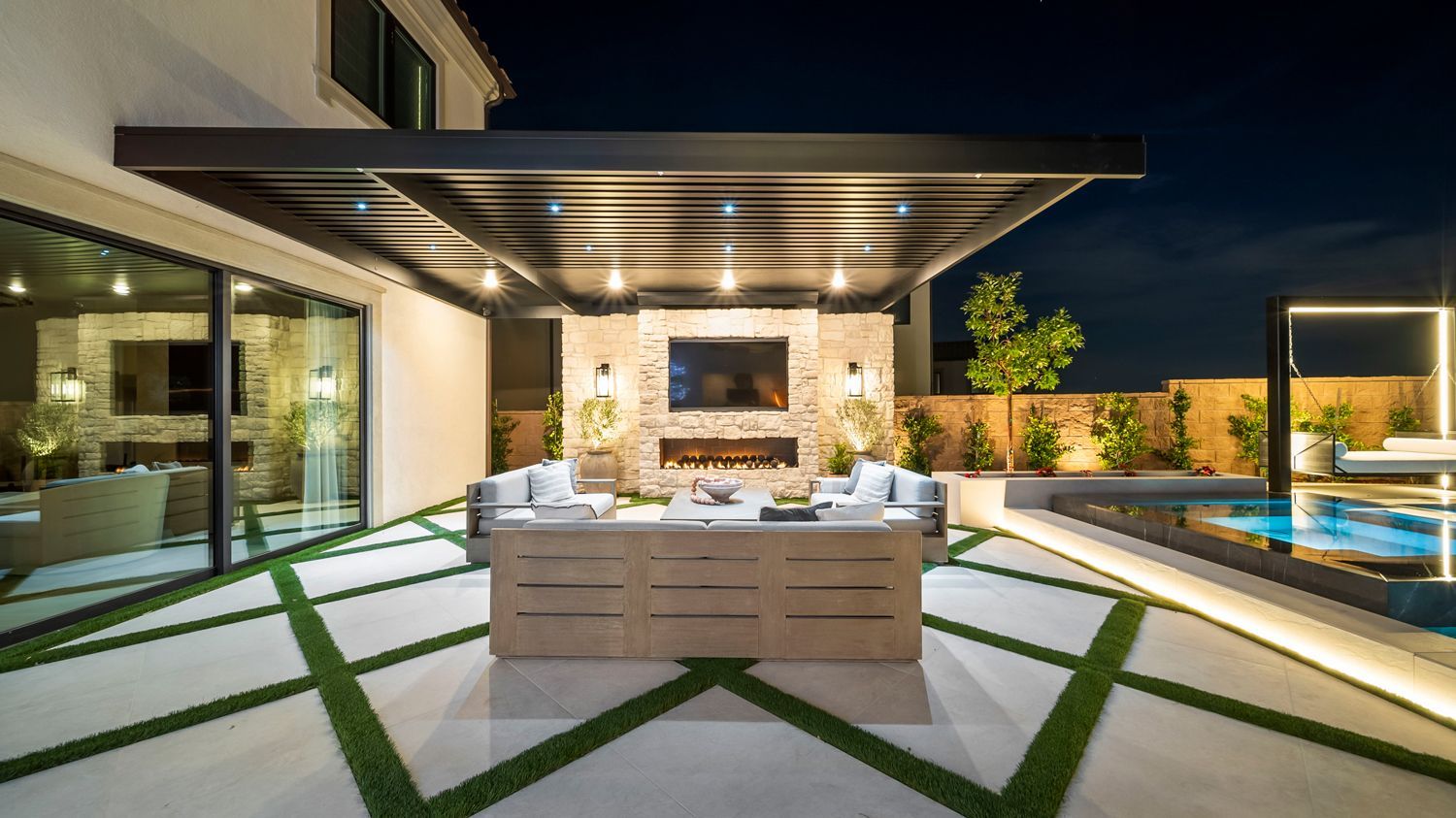 custom pool and backyard by Westmod in Porter Ranch, CA